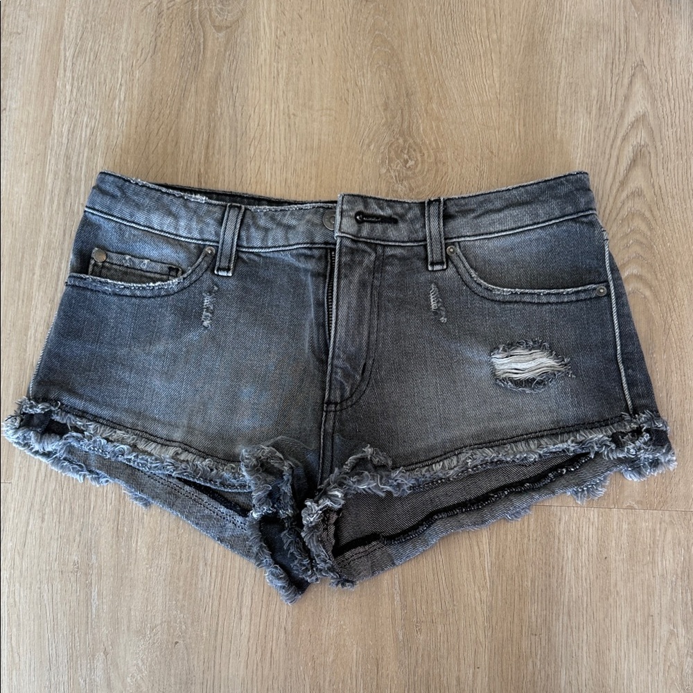 Armani Exchange Black Distressed Jean Shorts